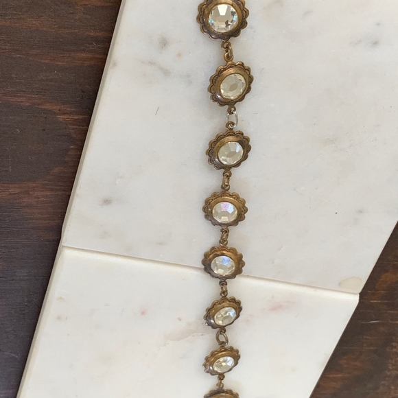 Rhinestone and gold-tone bracelet - Picture 2 of 3